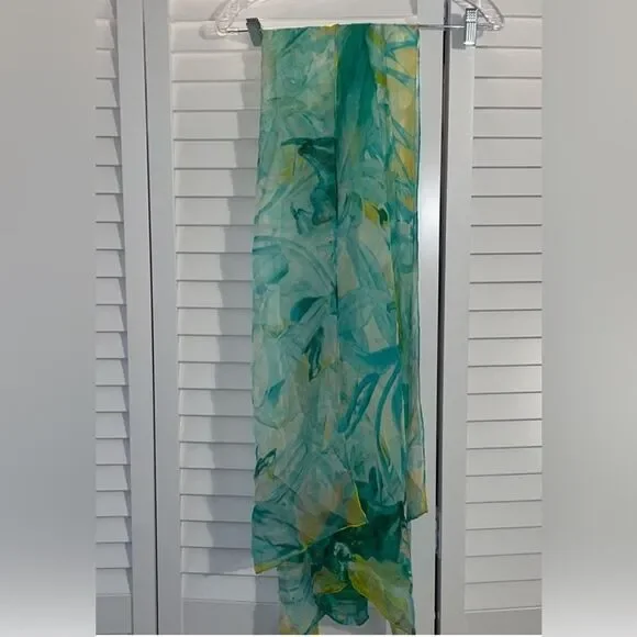 TED BAKER LONDON - ‘Orchido’ mint orchid print scarf - Picture 2 of 3